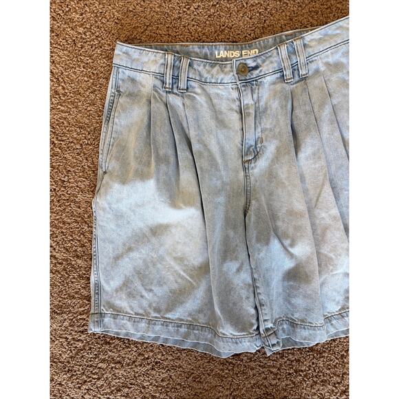 Lands End Light/Medium Wash Lot Bundle 3 Pleated Jean Shorts Womens 8 10 Petites - Picture 8 of 16